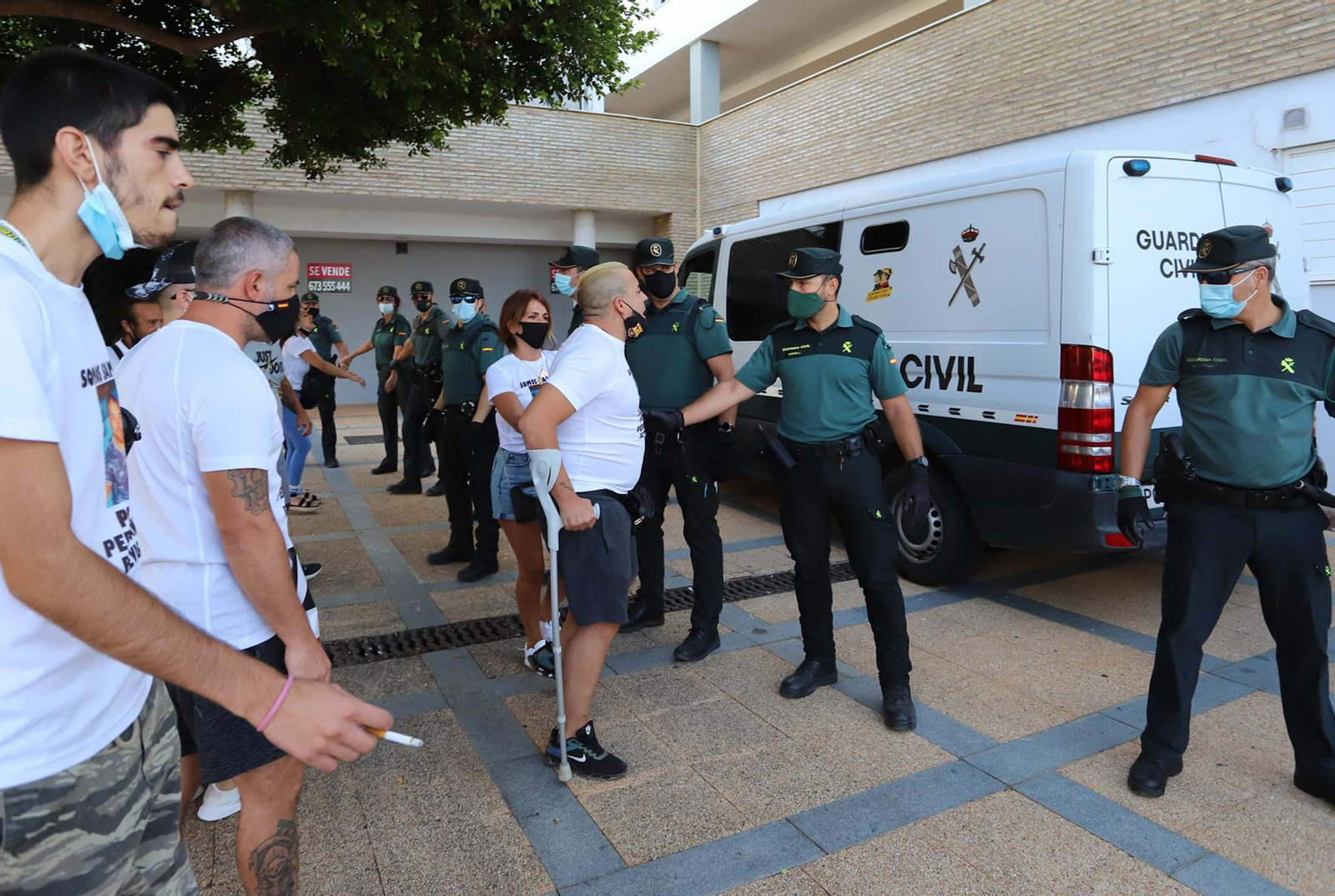 Imágenes de la llegada al juzgado de Ayamonte de uno de los principales imputados del crimen de Cartaya