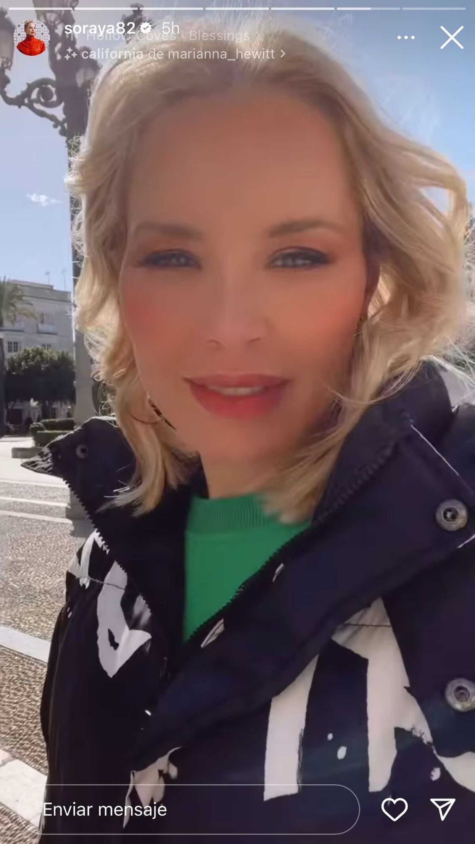 Story del perfil de Soraya en la plaza del Arenal de Jerez.