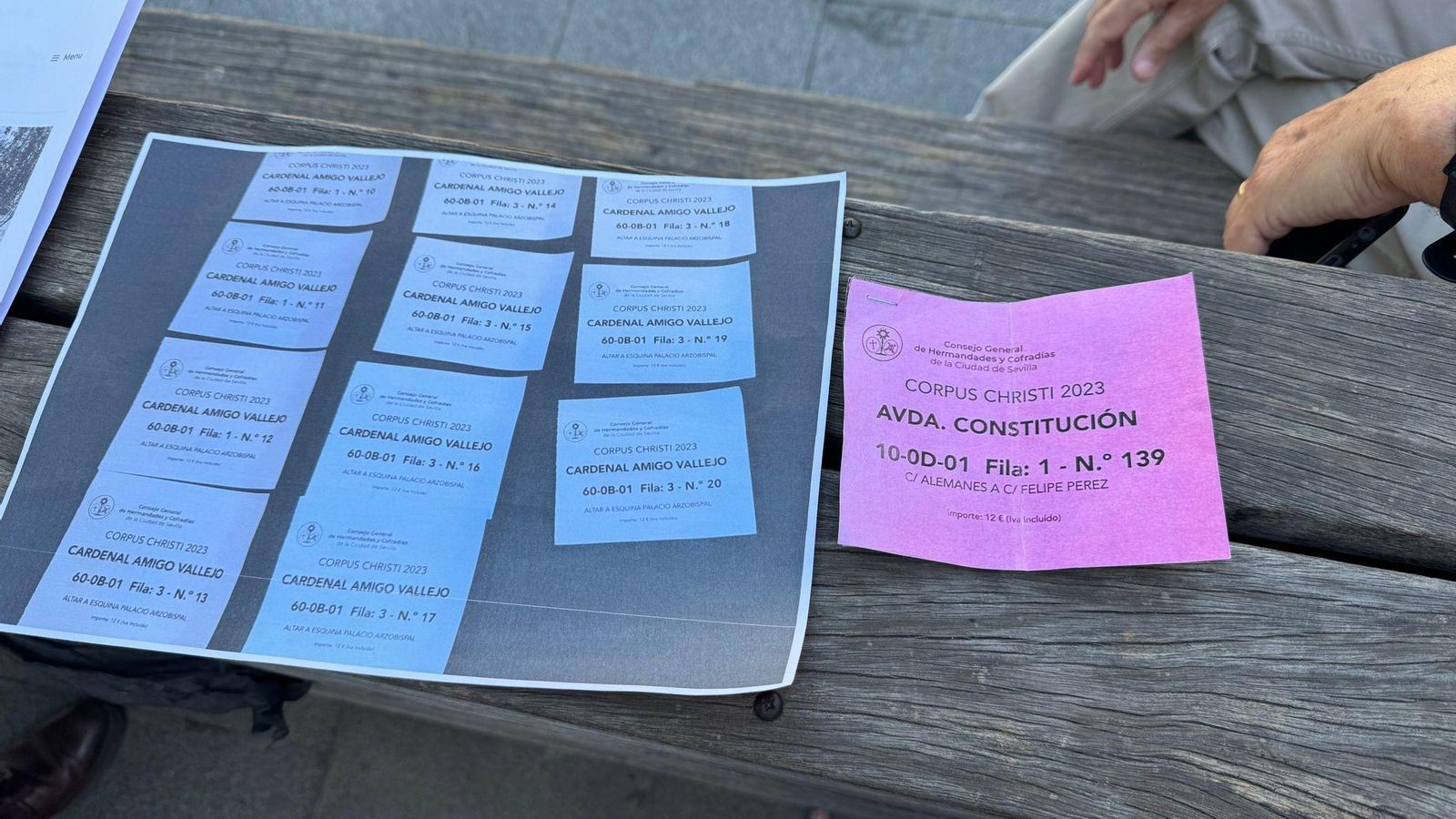 Fotocopias de las entradas de 2023