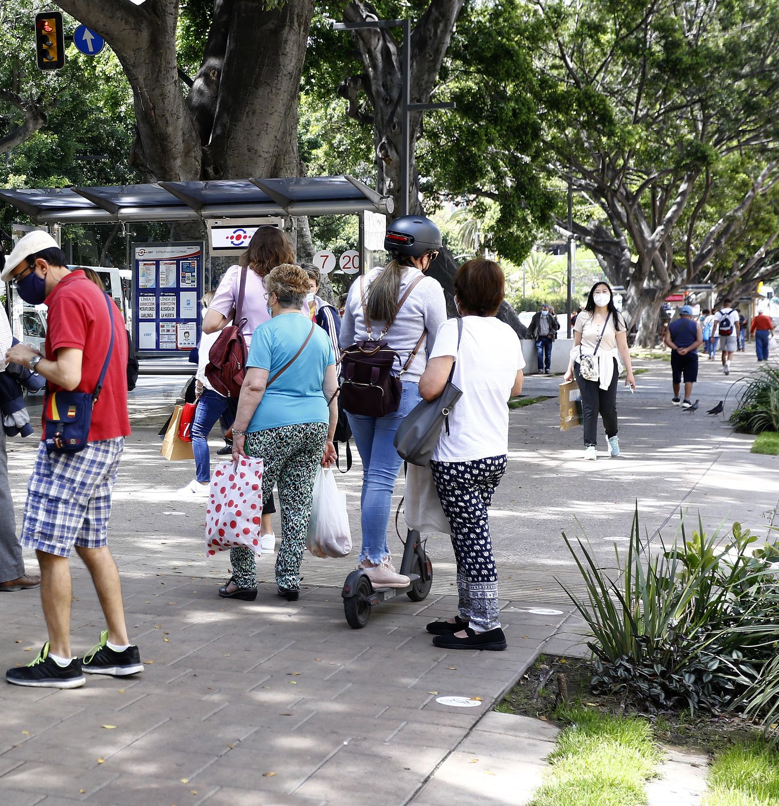 El peligroso carril bici de la Alameda, en fotos