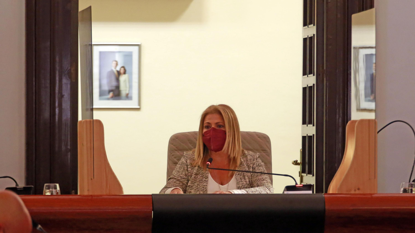 La alcaldesa, Mamen Sánchez, durante el debate del estado de la ciudad.