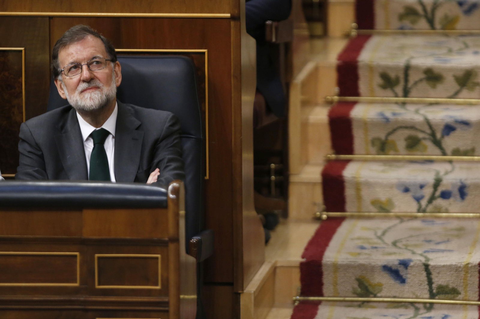 Rajoy, pensativo en su escaño.