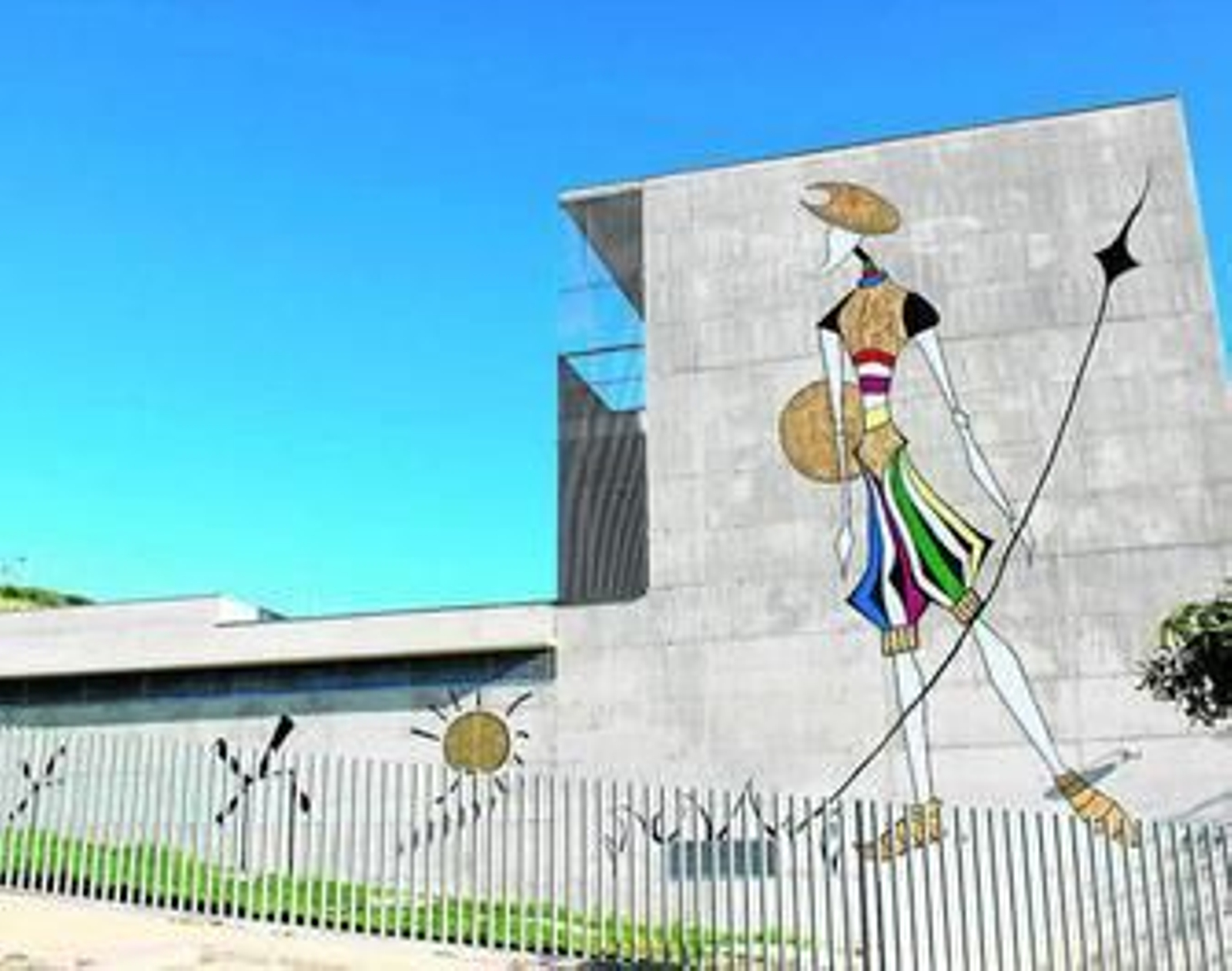 Mural con la figura de El Quijote.