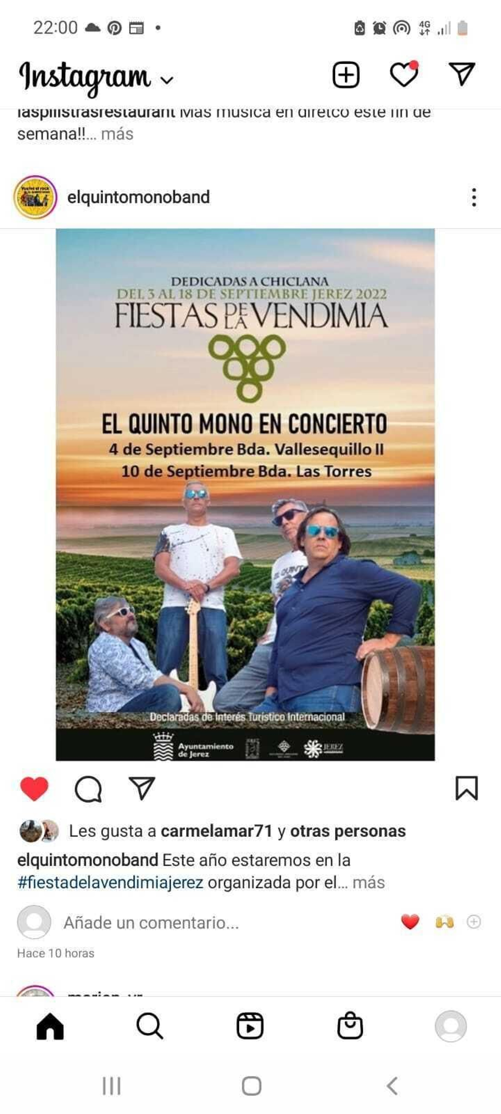 El Quinto Mono, en concierto.