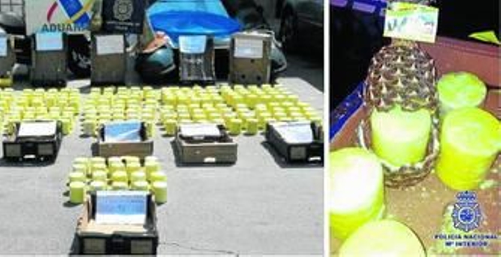 Imagen de la droga intervenida por la Policía Nacional y la Agencia Tributaria en el puerto de Algeciras.