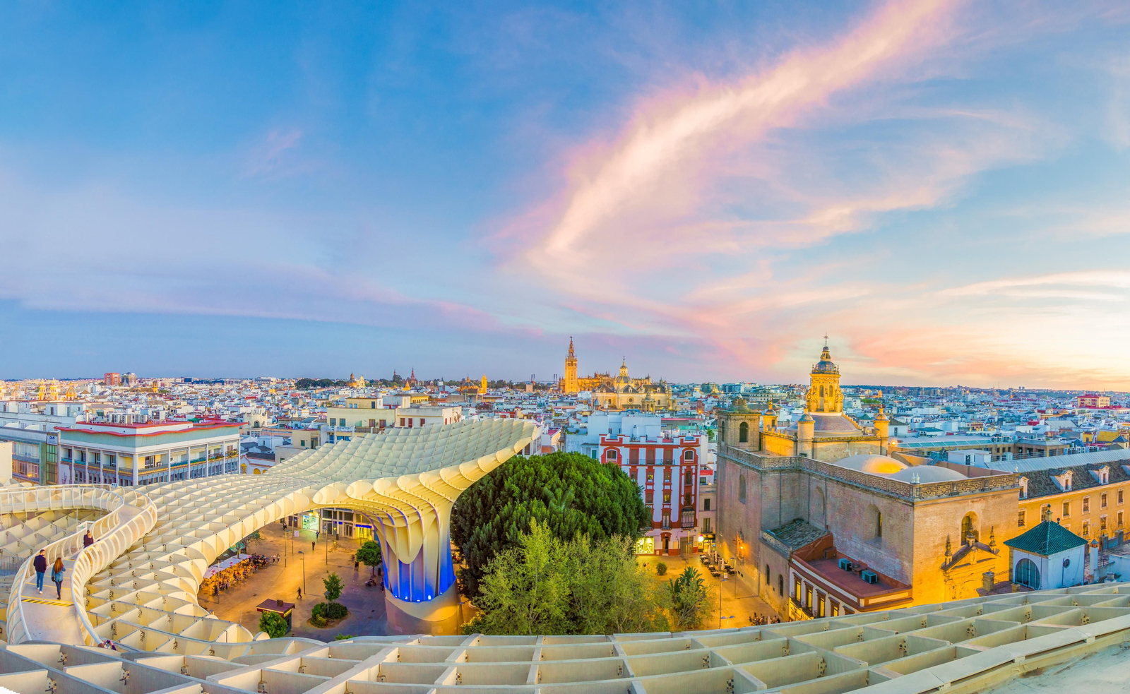 Vista panorámica de Sevilla desde las Setas de la Encarnación