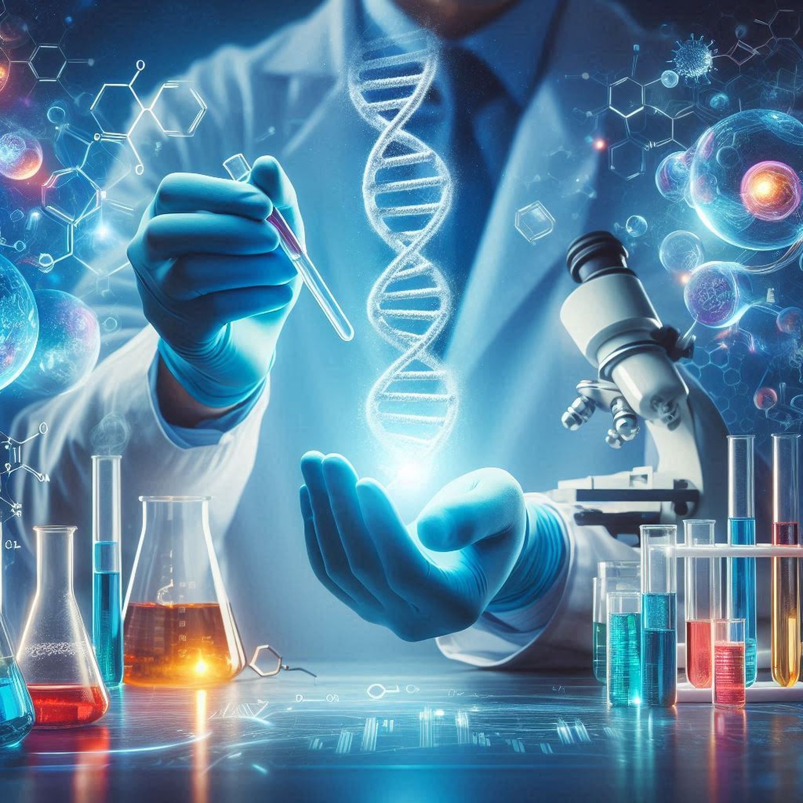 Un profesional realiza una prueba de ADN.