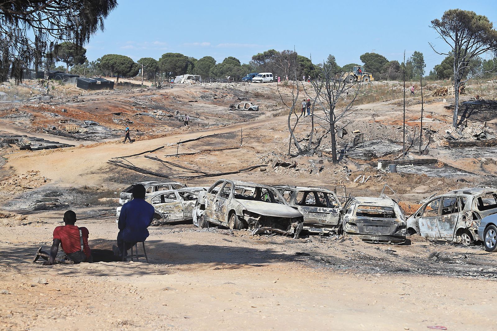 Así quedó el asentamiento de chabolas en Palos de la Frontera tras el incendio