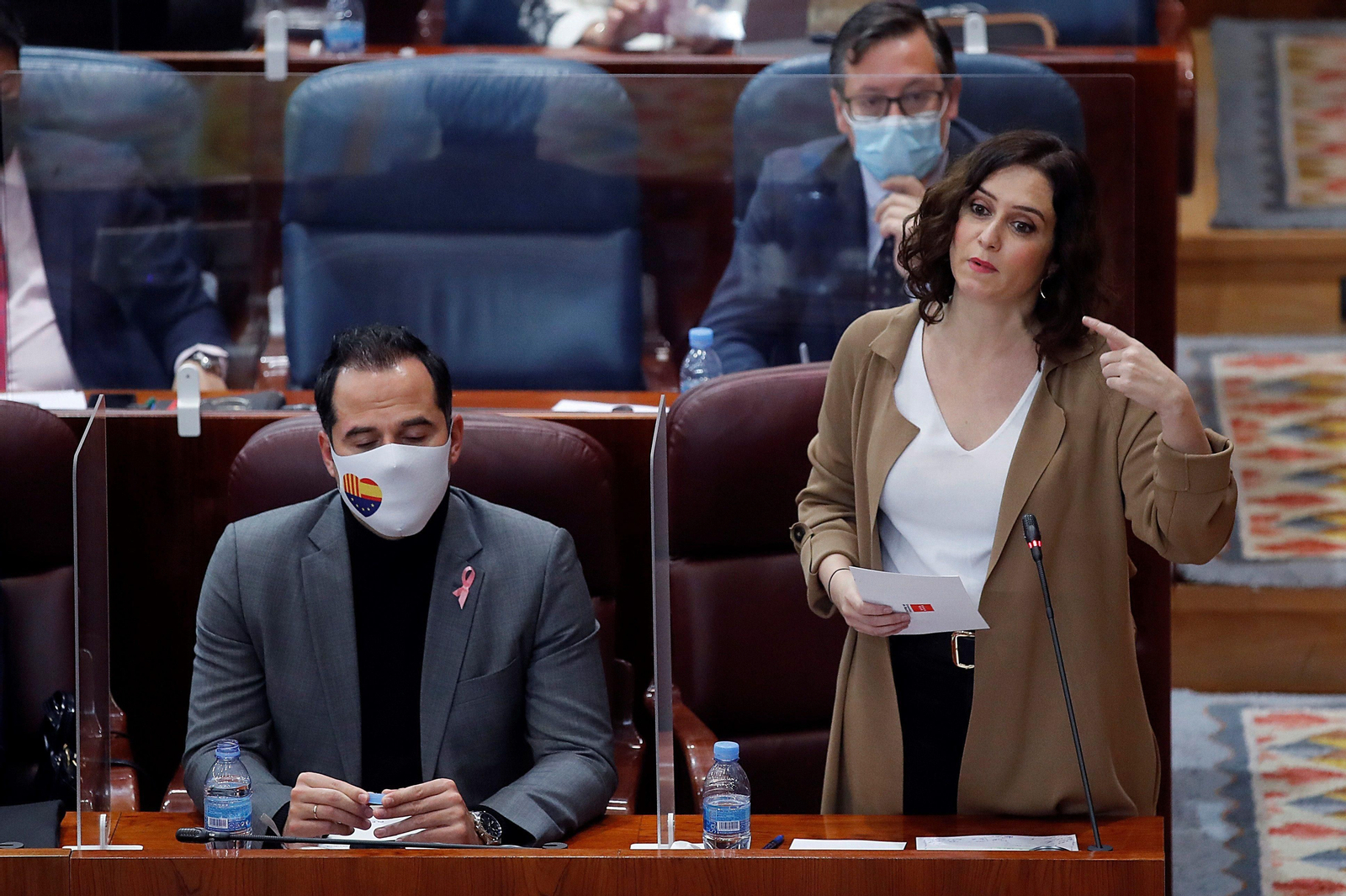 Isabel Ayuso, durante su intervención en el pleno de la Asamblea de Madrid.