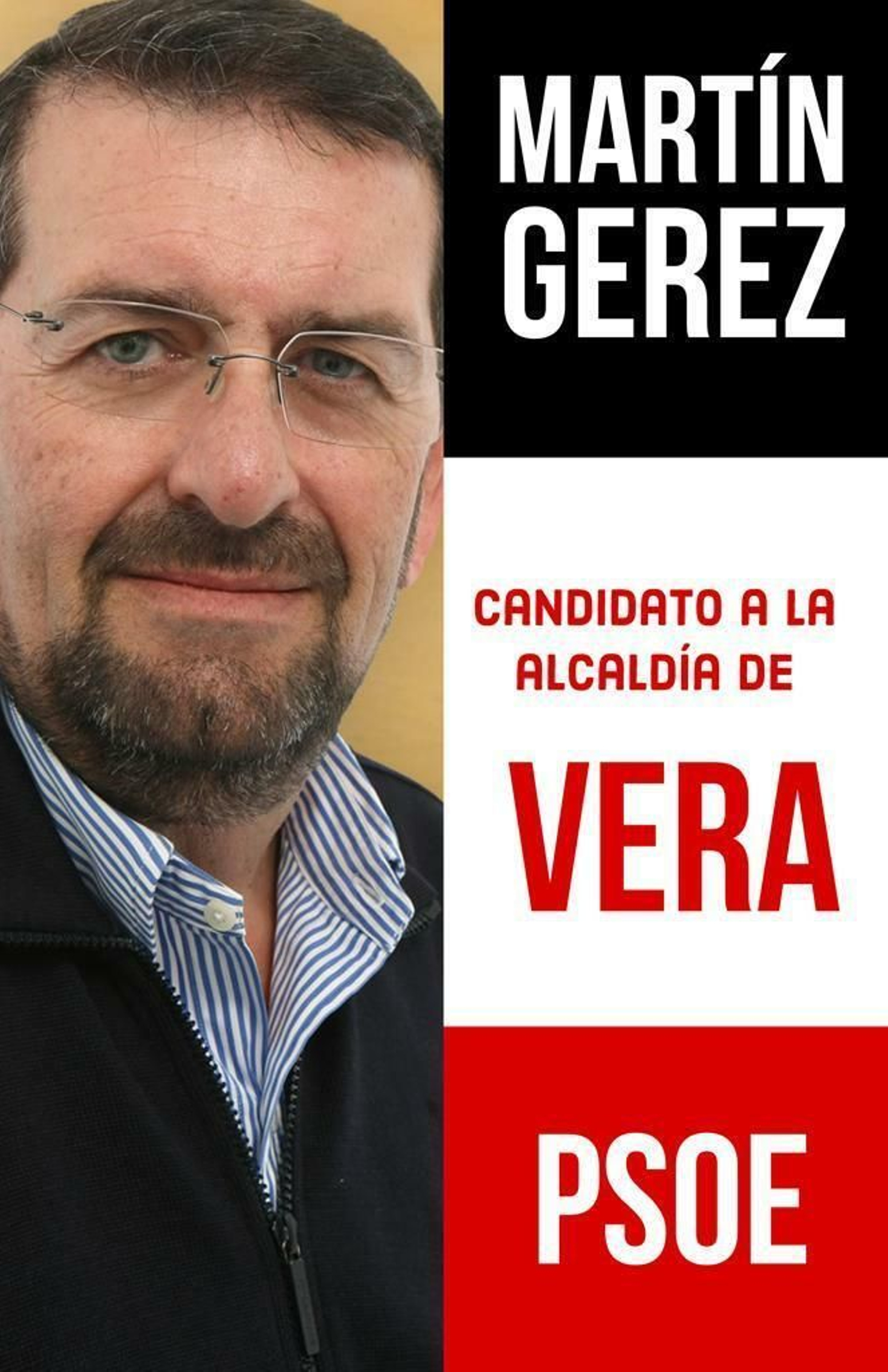 Cartel de presentación de Martín Gerez como candidato del PSOE.