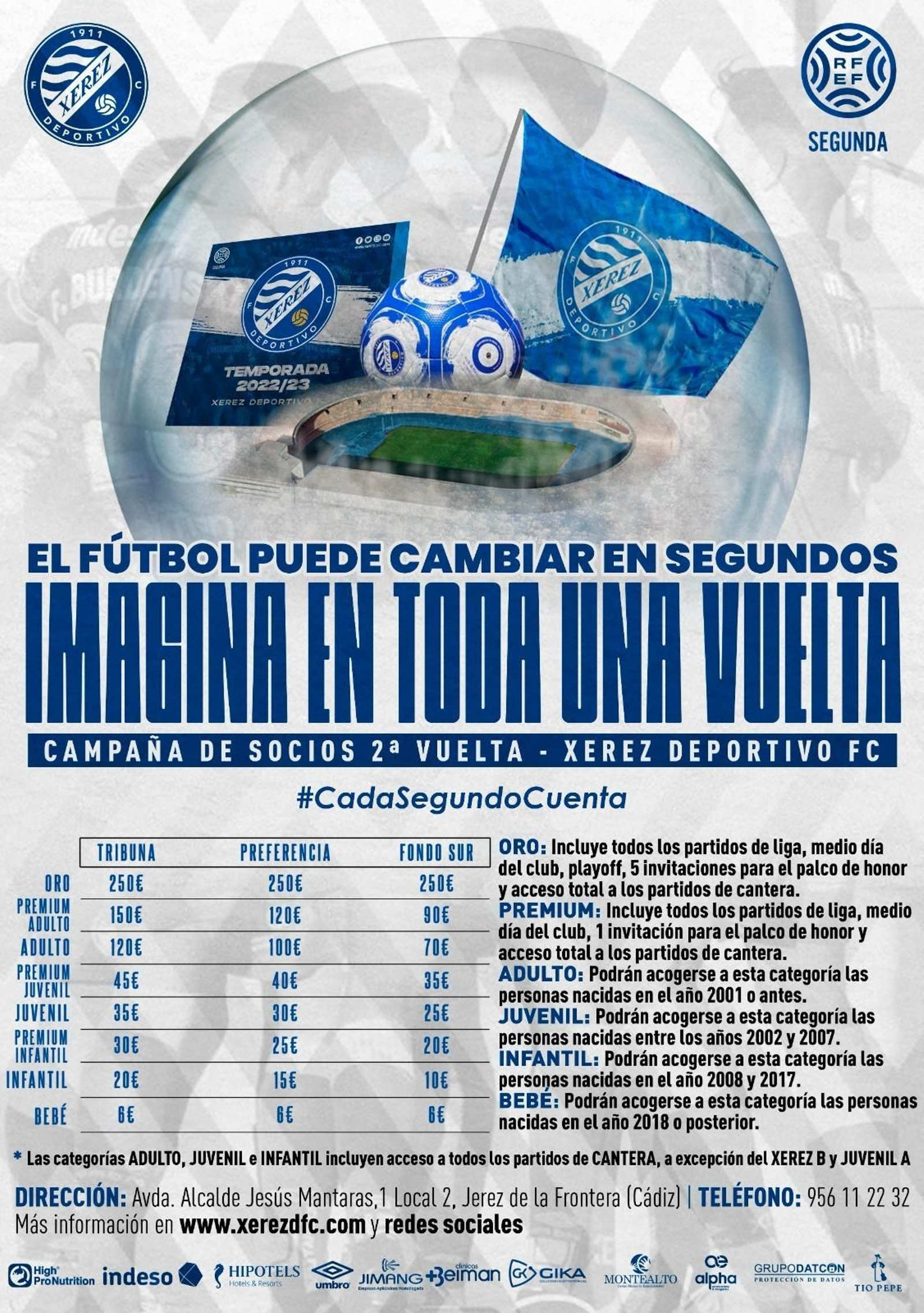Detalle del cartel de la campaña de socios del Xerez DFC para la segunda vuelta.