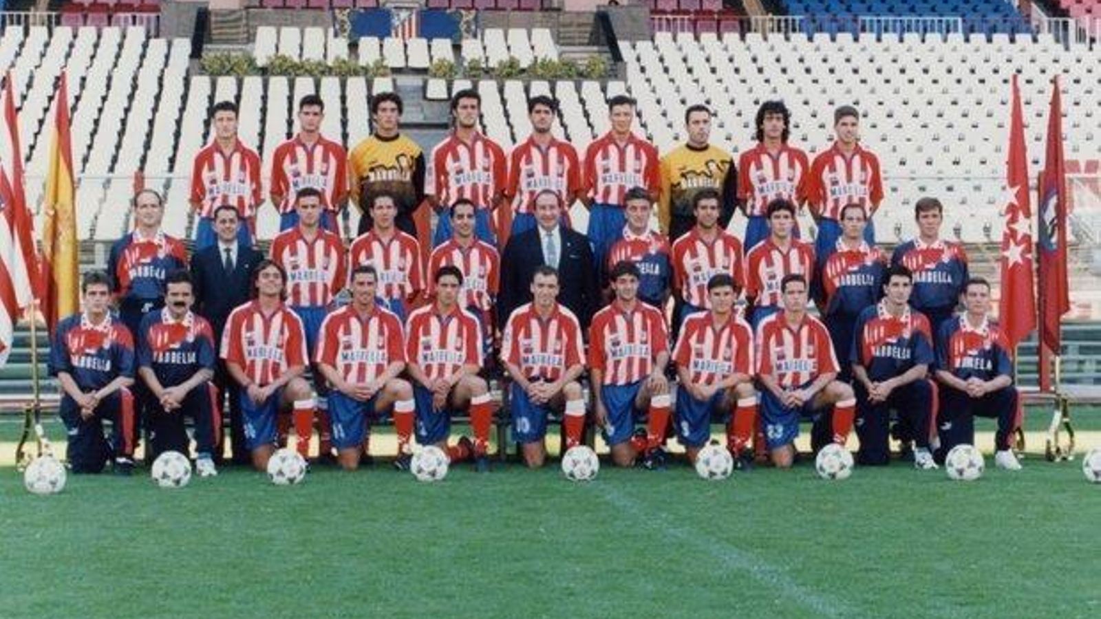 Plantilla del Atlético de Madrid de la campaña 95/96.