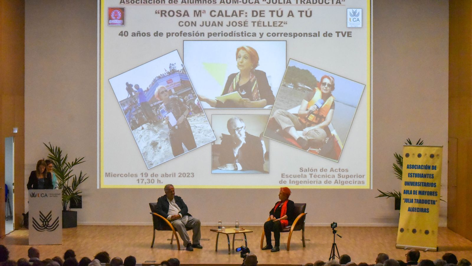 Fotos de la conferencia de Rosa María Calaf con Juan Jose Téllez