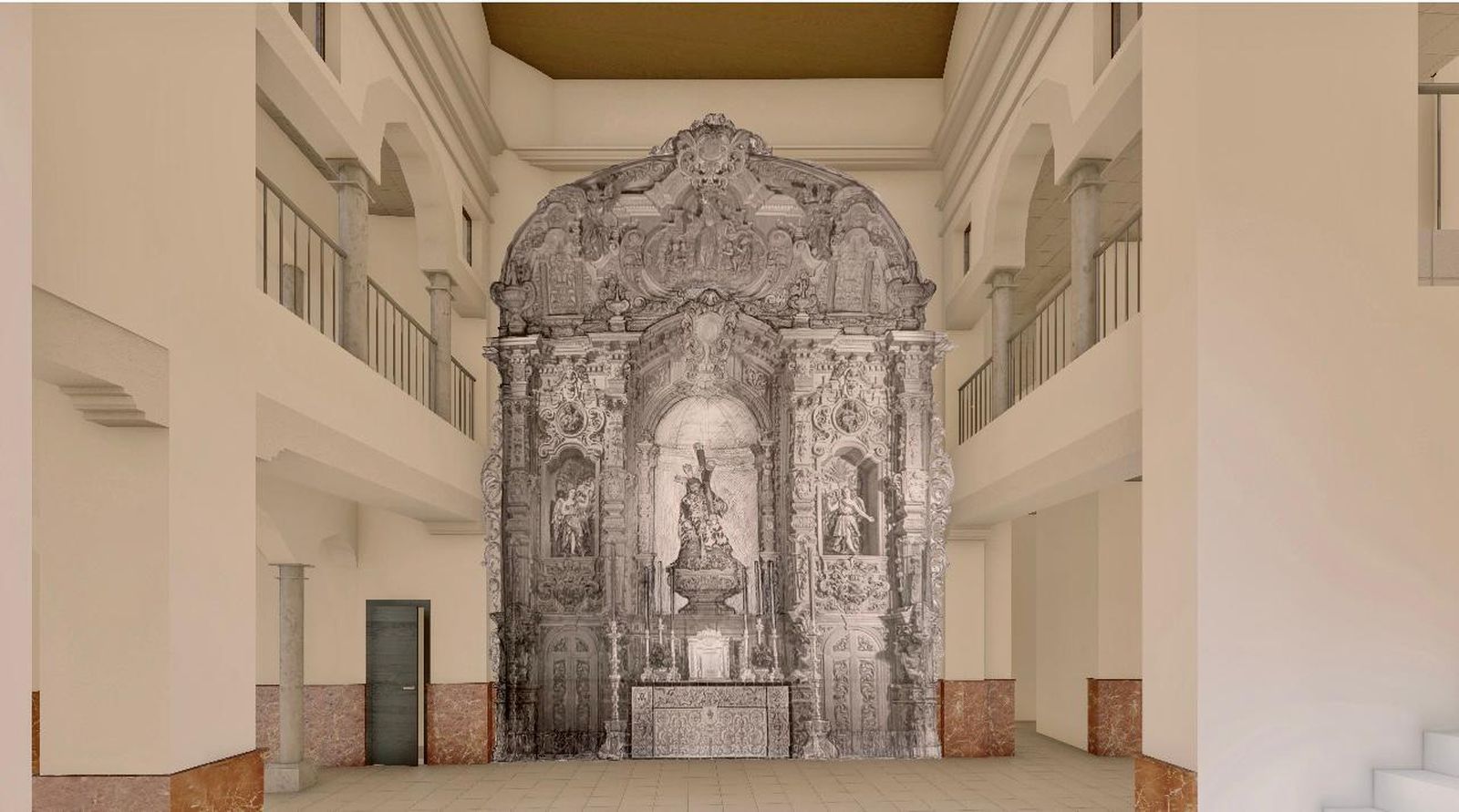 Así quedará el retablo del Cristo de las Tres Caídas.