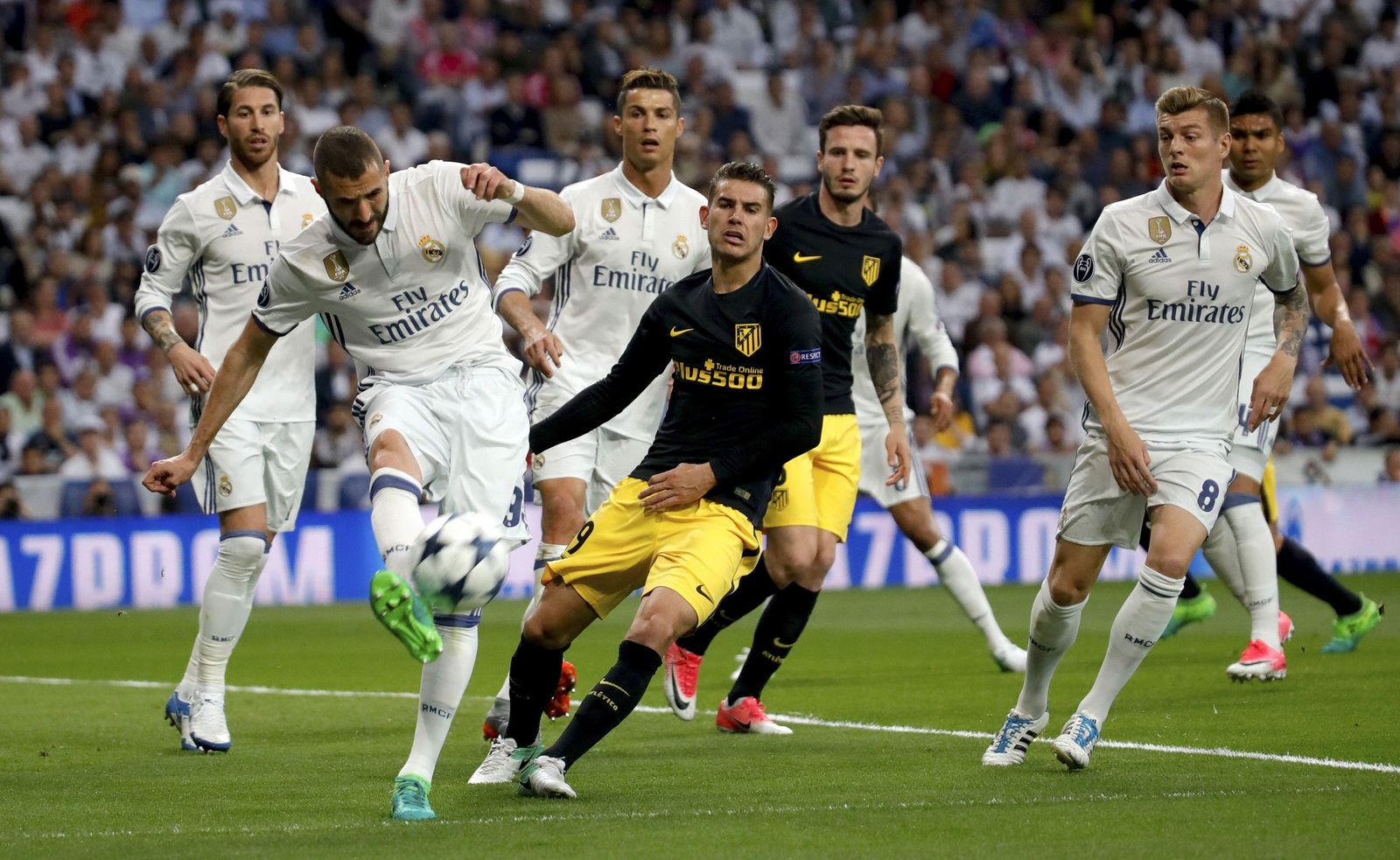 La ida de semifinales del Madrid-Atlético de 'Champions'