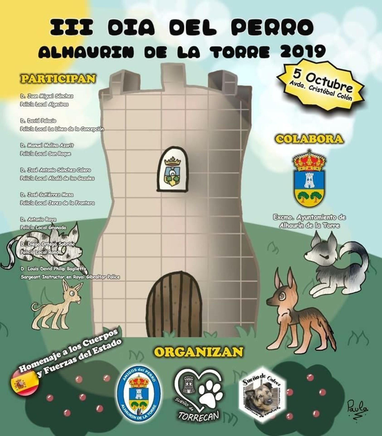 Cartel del Día del Perro en Alhaurín de la Torre.