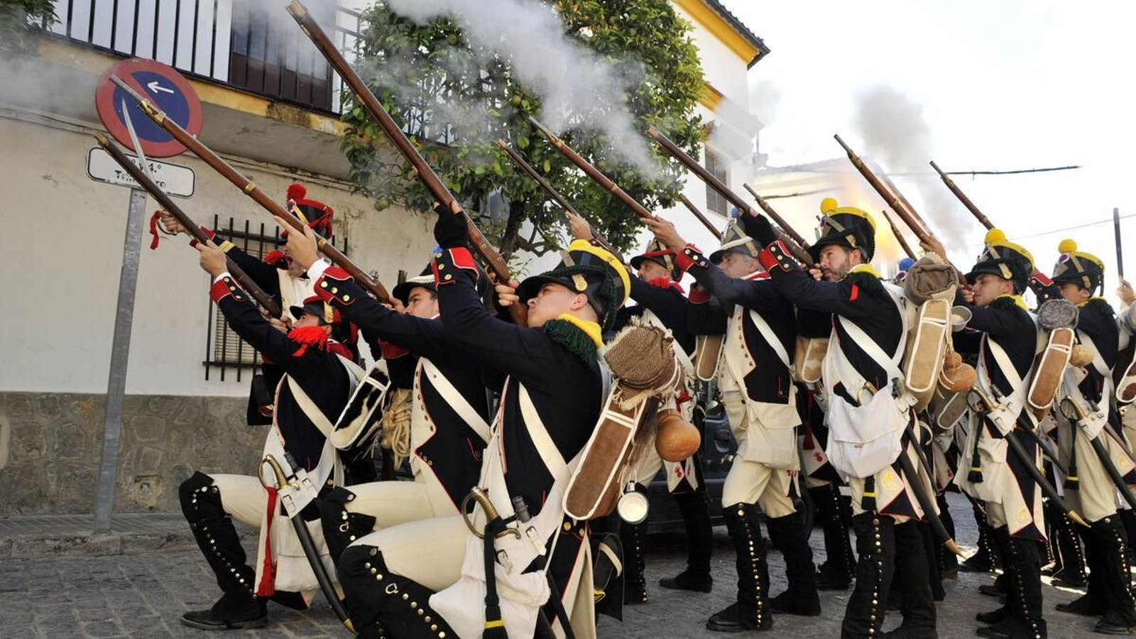 Tropas francesas, en una recreación histórica anterior en El Bosque.