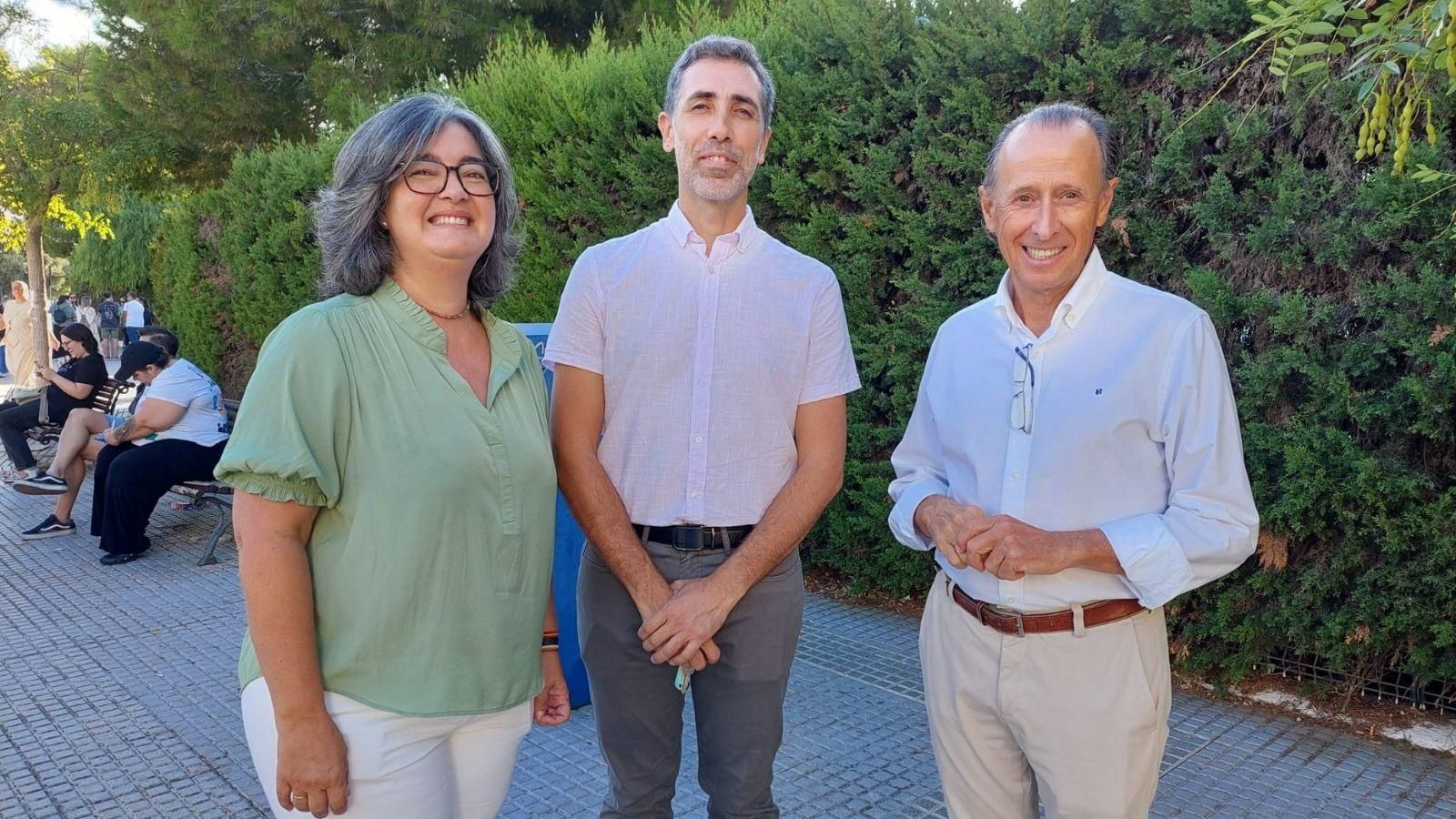 María José Batista, Tomás Ladrón de Guevara y José María Román.