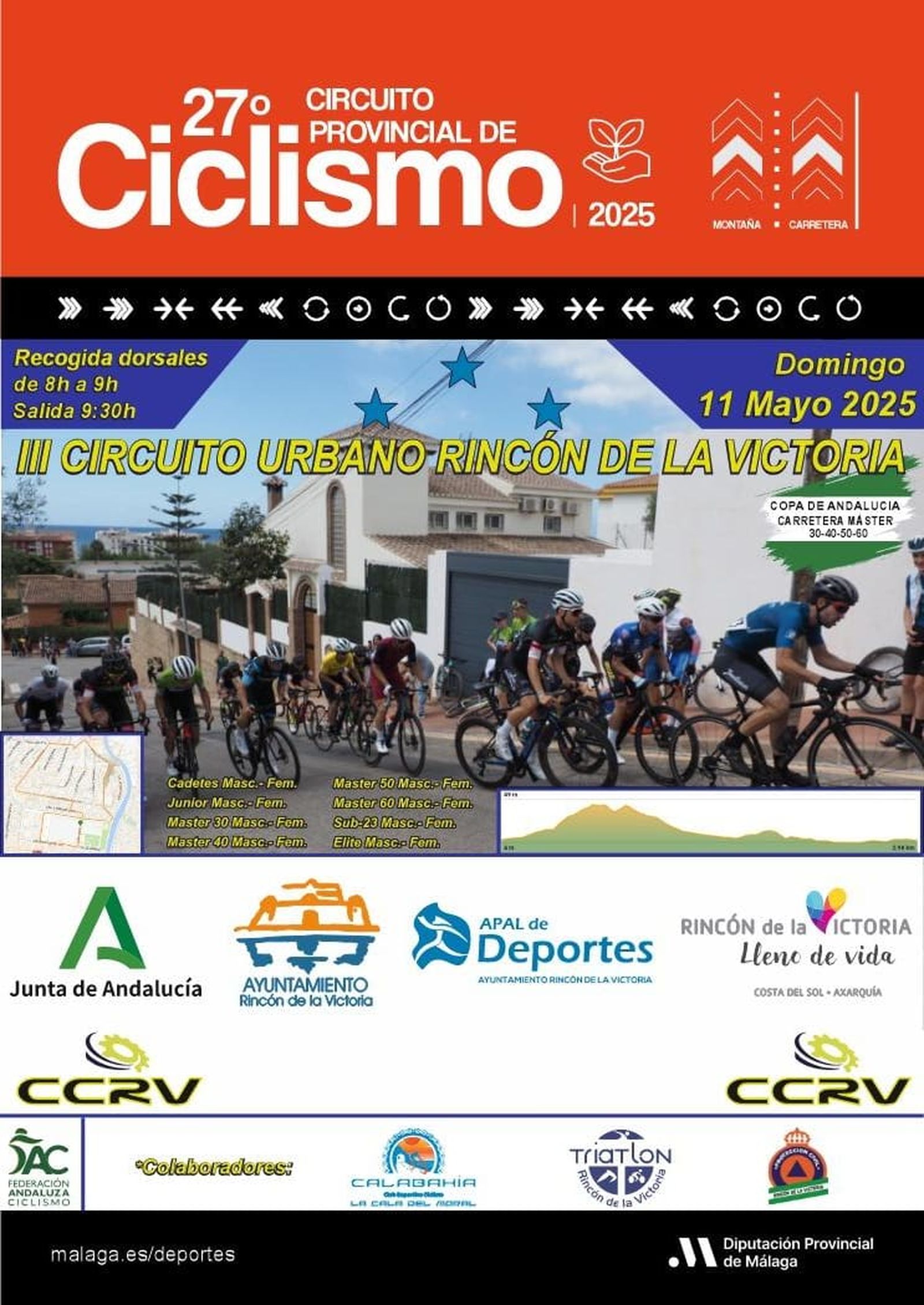 El cartel de la prueba.