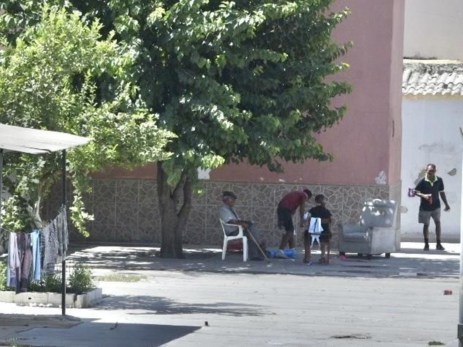 La zona en la que tuvo lugar la reyerta en Coria del Río.