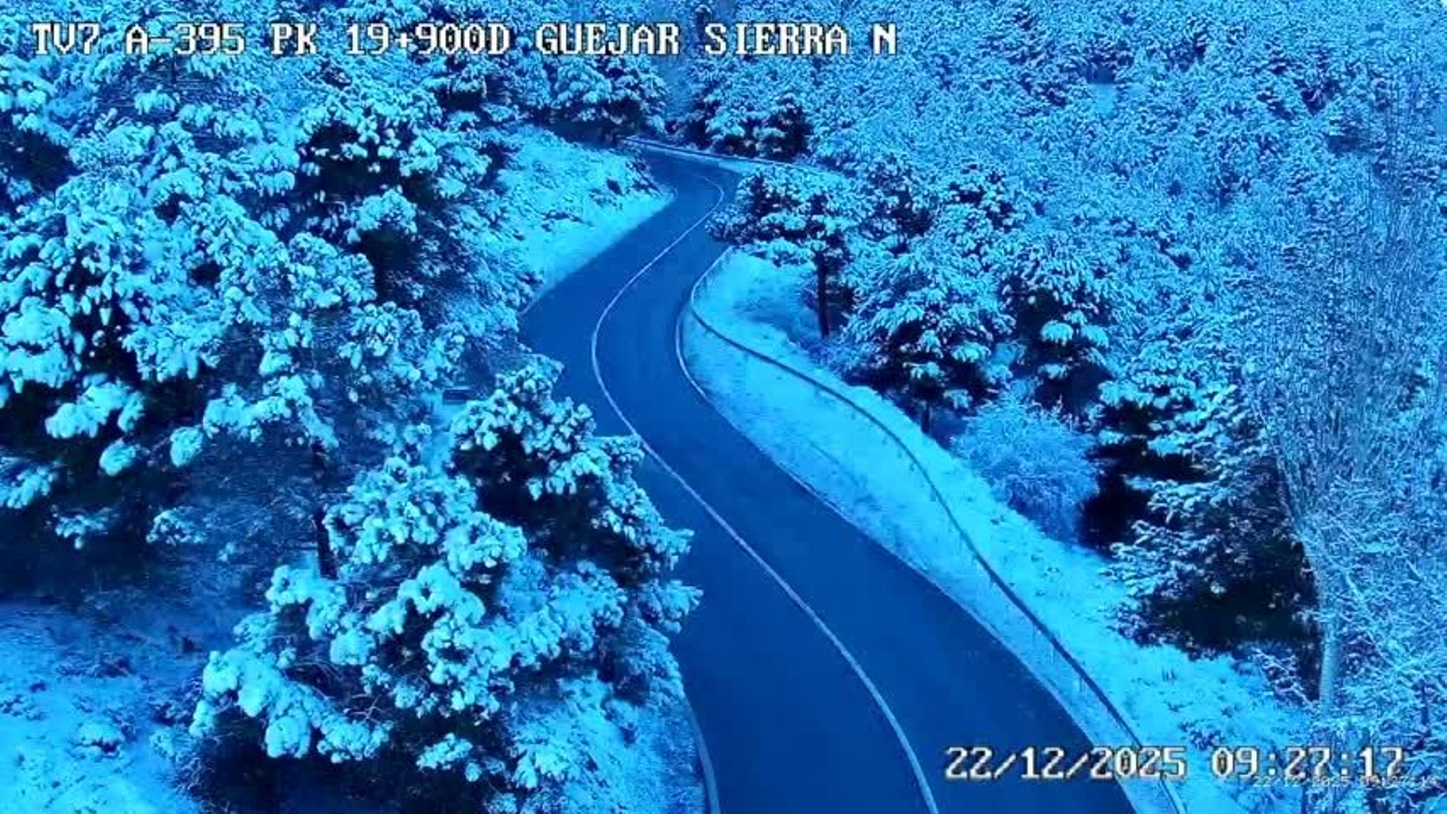 Estado de la A-395 este lunes.