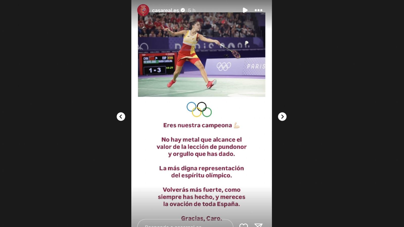 Casa Real ha emitido un emotivo comunicado para apoyar a Carolina Marin tras su lesión