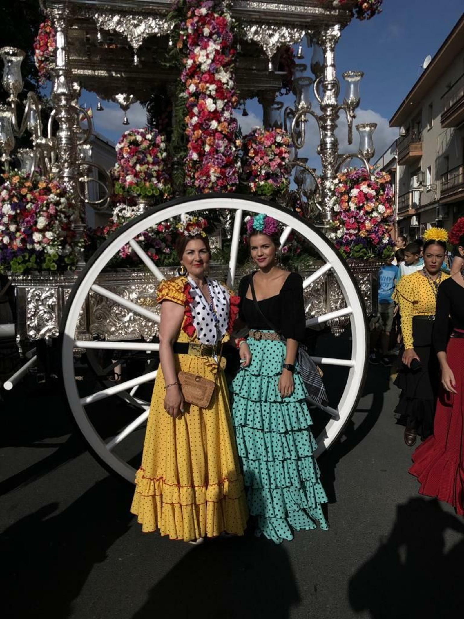 María Jesús Pérez con su madre en el primer día de camino.