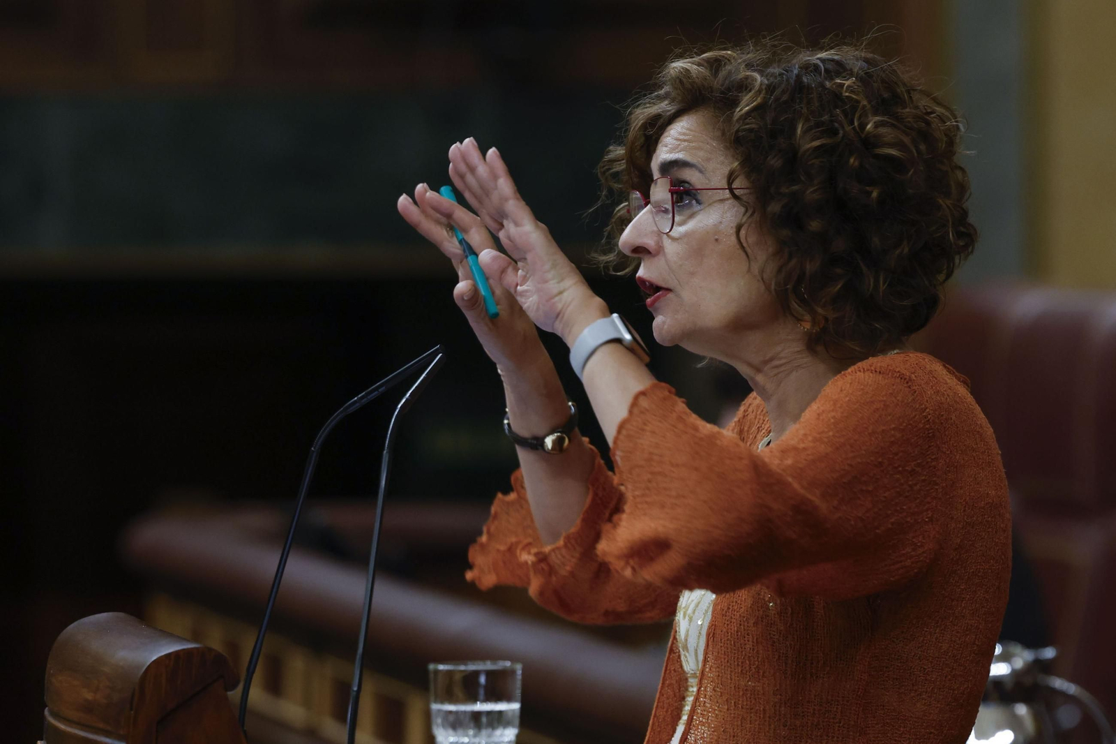La vicepresidenta y ministra de Hacienda, María Jesús Montero, este miércoles en el Congreso.