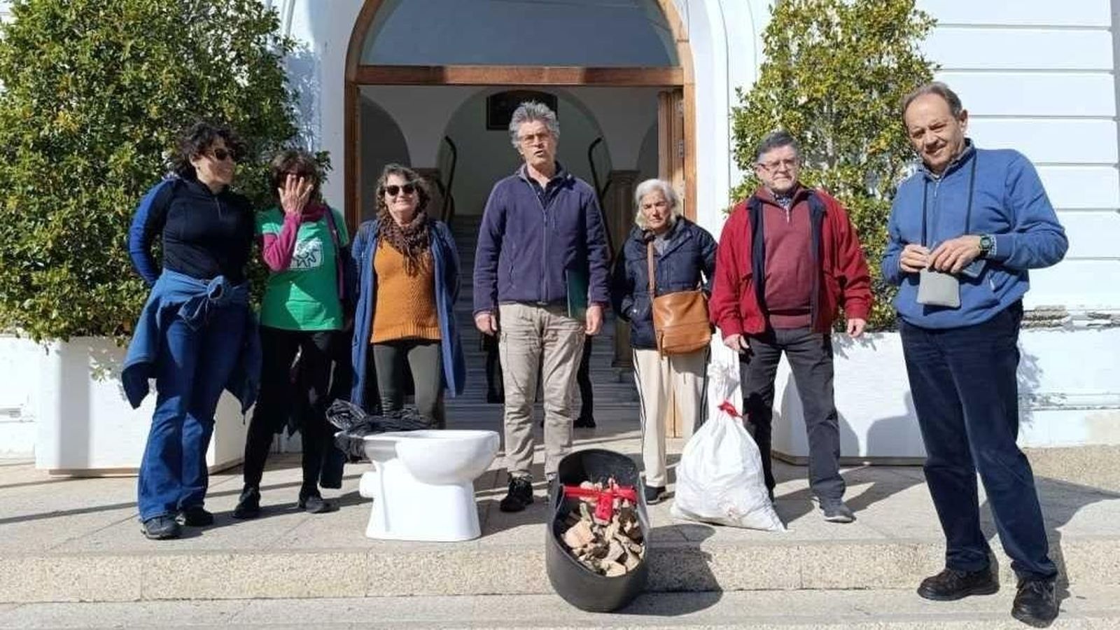 Una imagen de la protesta que tuvo lugar en 2024 a las puertas del Ayuntamiento.