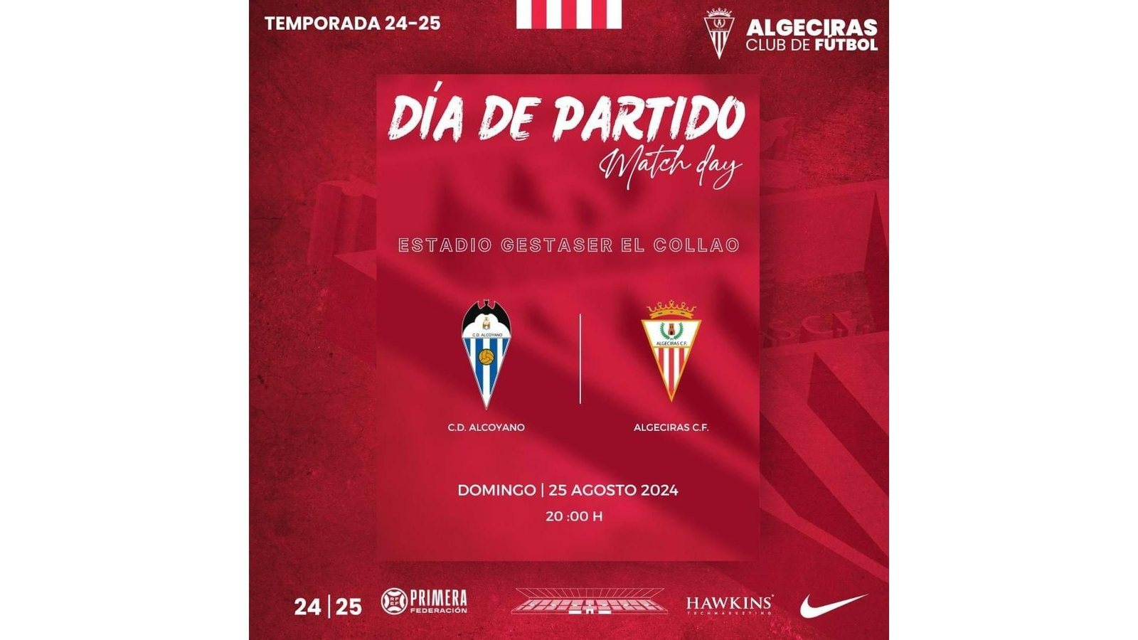 Cartel de dia de partido difundido por el Algeciras CF