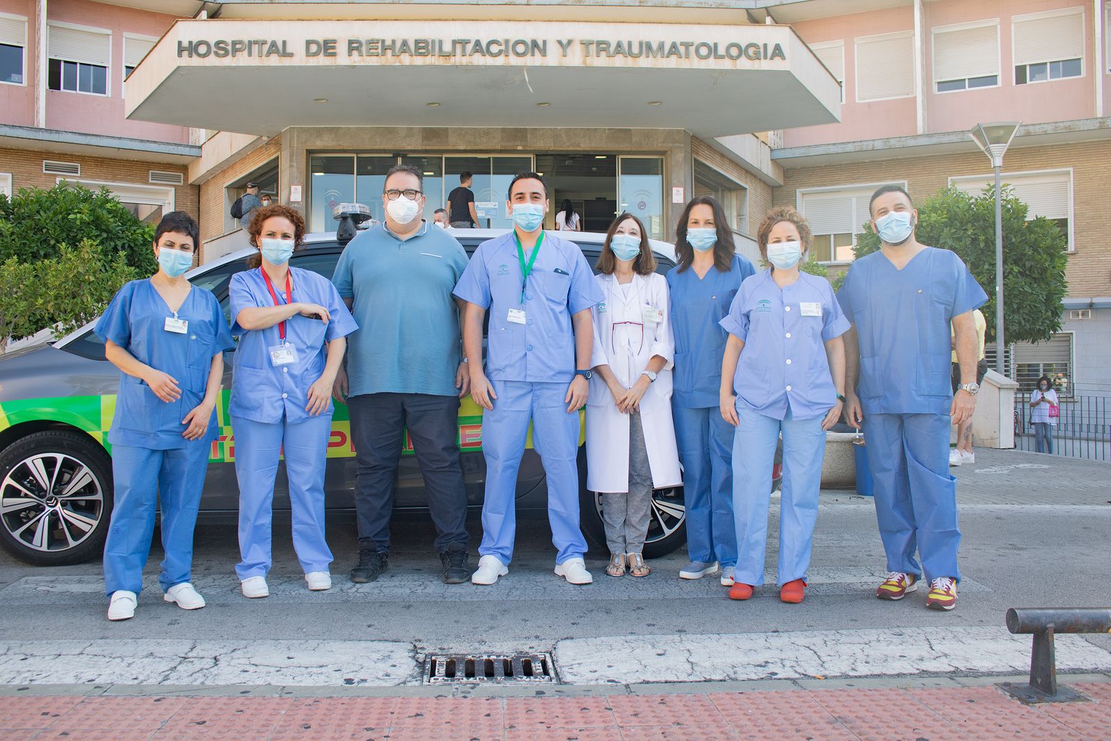 El equipo de coordinación de trasplantes del Hospital Virgen del Rocío.