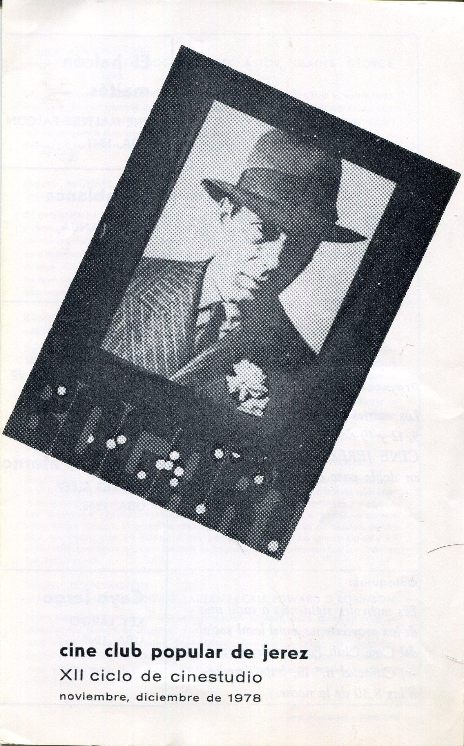 Programa del Cine-Club Popular visto en el Jerezano en 1978.