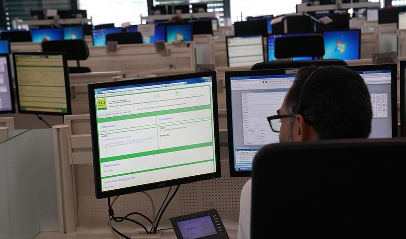 Imagen de archivo del centro de emergencias 112 Andalucía