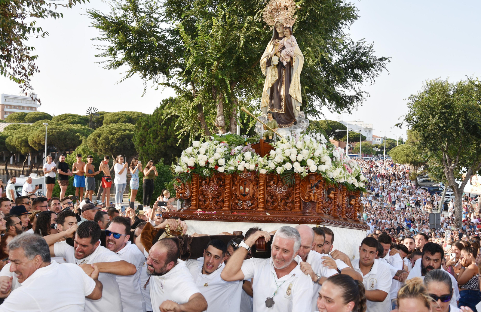 La Virgen del Carmen en su procesión el año pasado.
