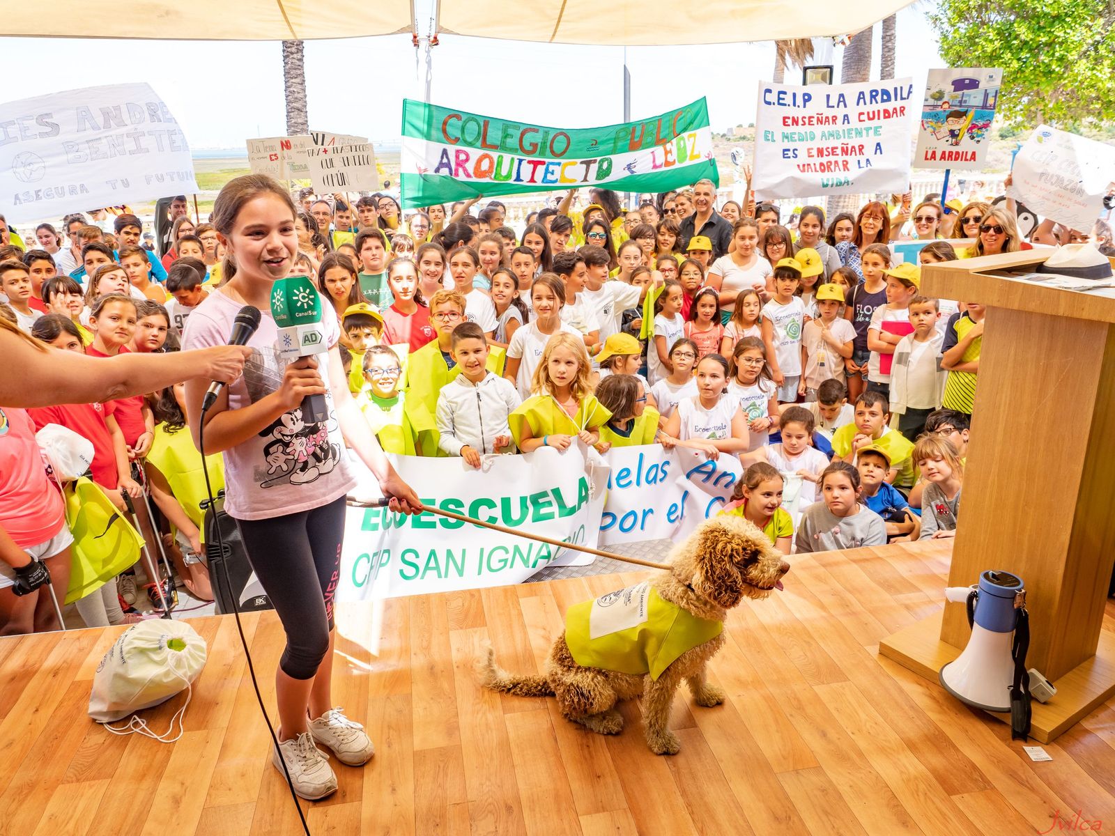 Imagen de la limpieza participativa liderada por el colegio en 2019, en la que también tomaron parte otros centros escolares de la ciudad y la provincia.