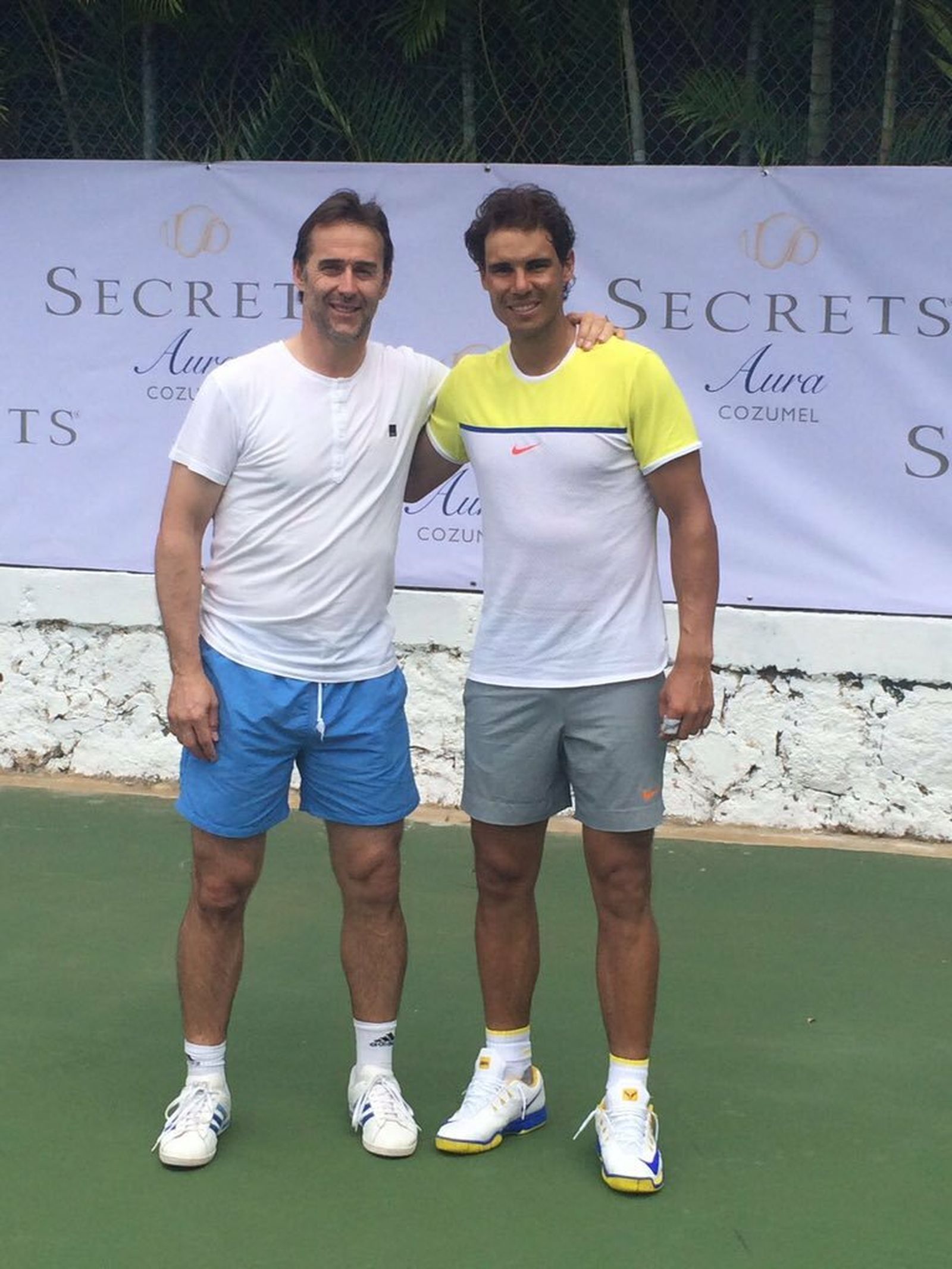 Lopetegui y Nadal, en un clínic de tenis.