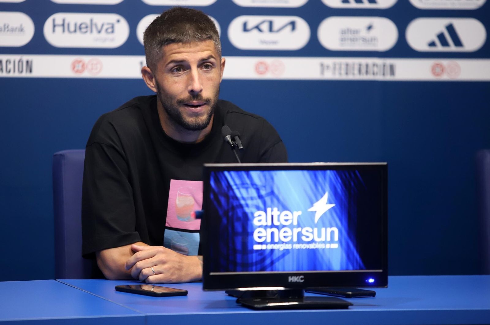 El recreativista Antonio Domínguez, durante su comparecencia en rueda de prensa este miércoles.