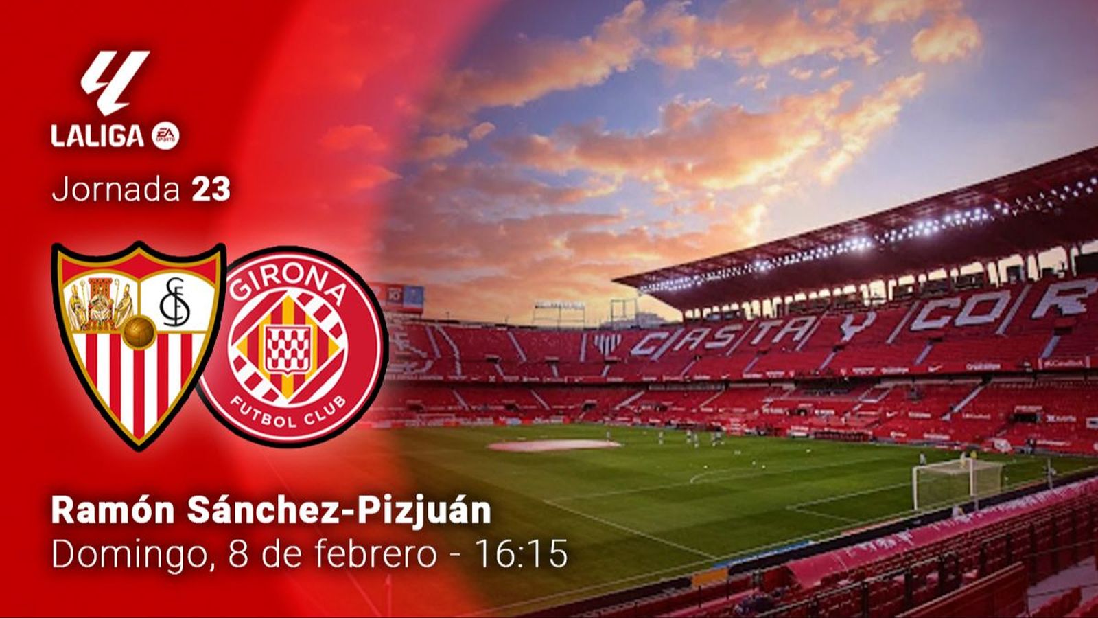 Chapa del encuentro entre el Sevilla y el Girona.