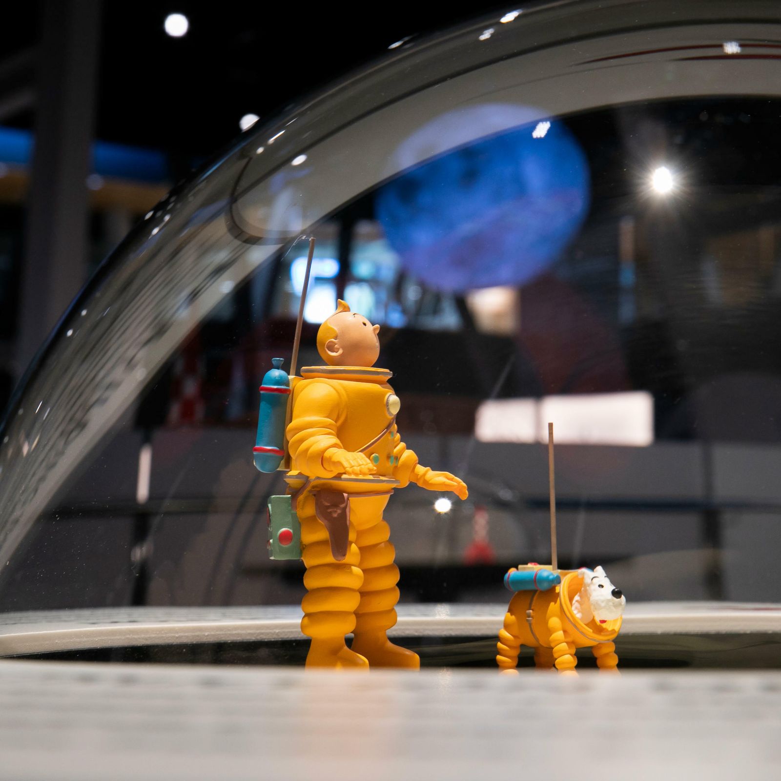 Exposición de Tintín y la Luna en el Caixaforum.