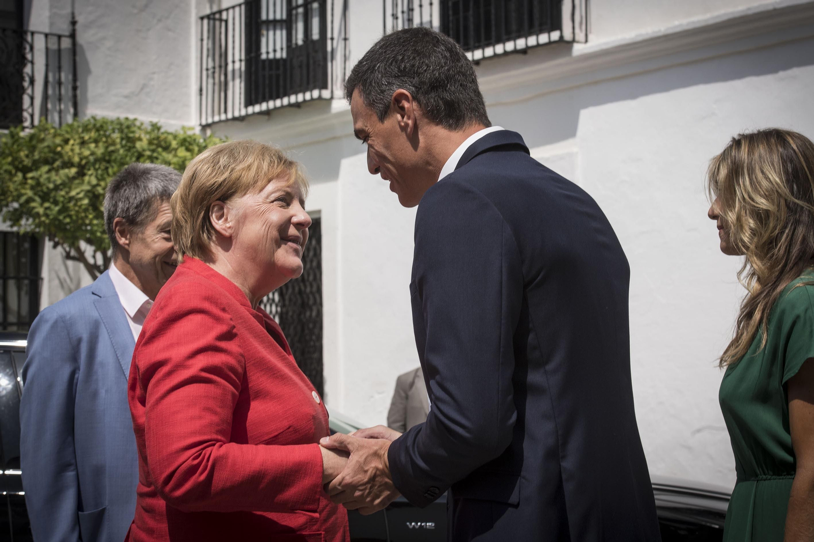 Las imágenes del encuentro entre Angela Merkel y Pedro Sánchez en Sanlúcar