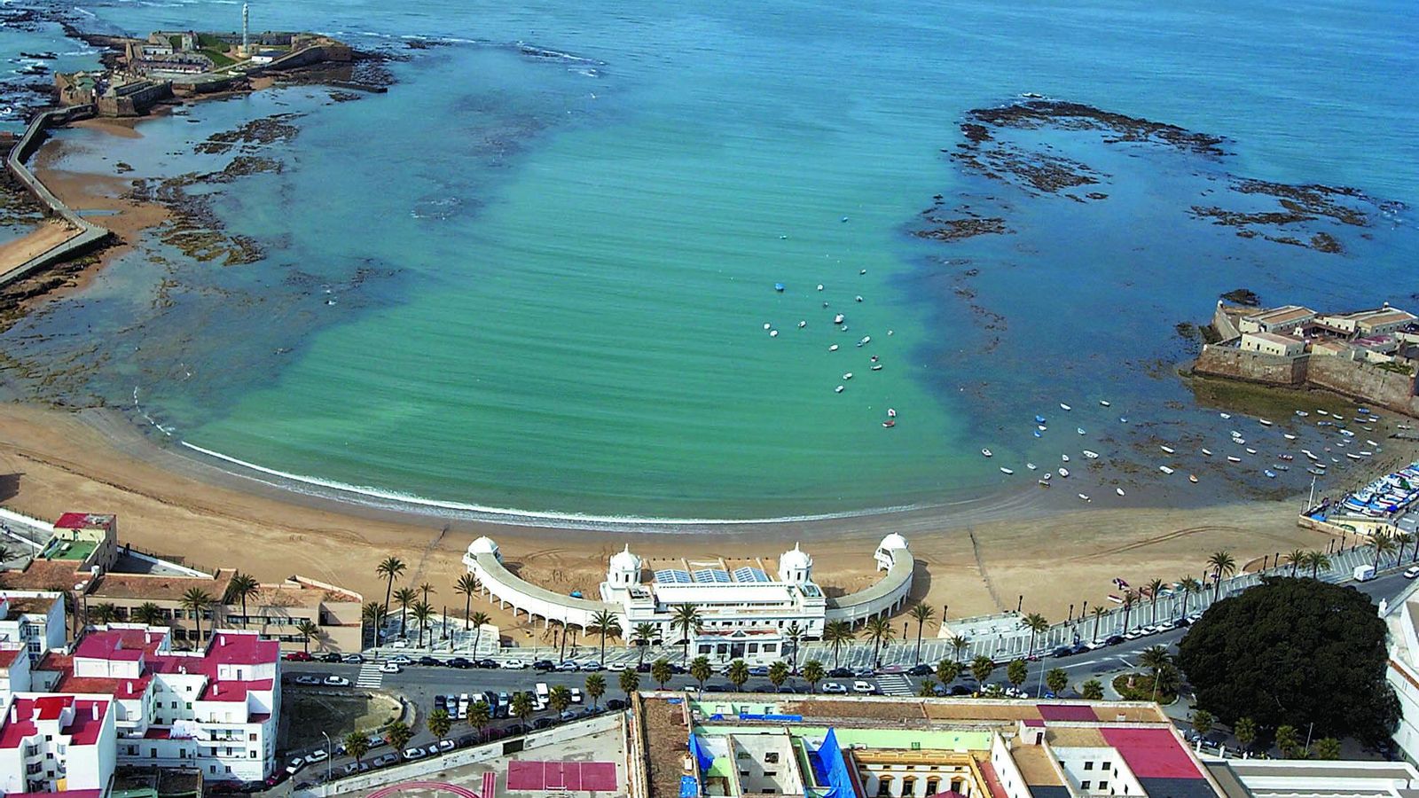 Vista aérea de la playa de La Caleta