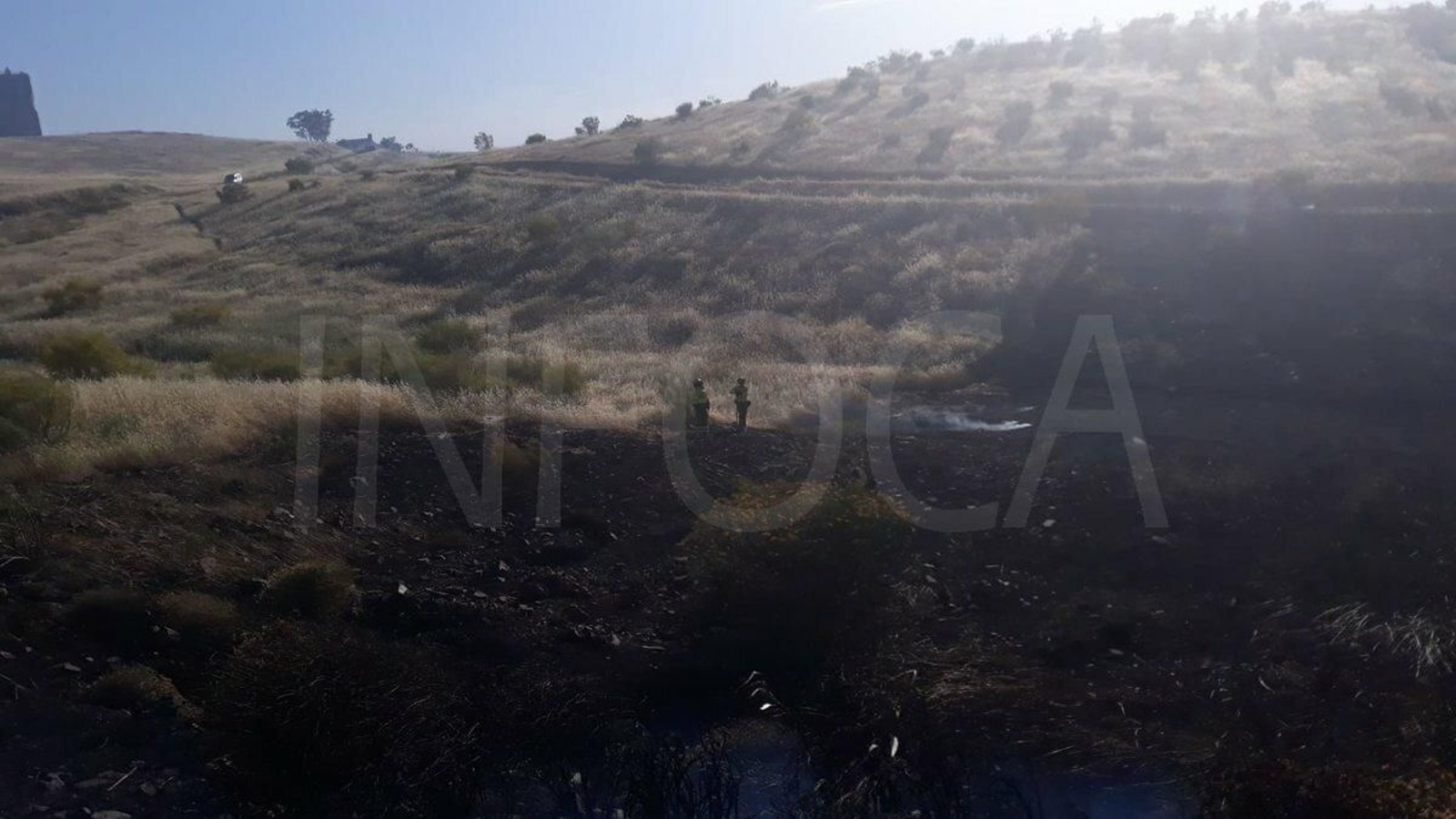 Detalle del incendio producido en Belalcázar. Detalle del incendio producido en Belalcázar.