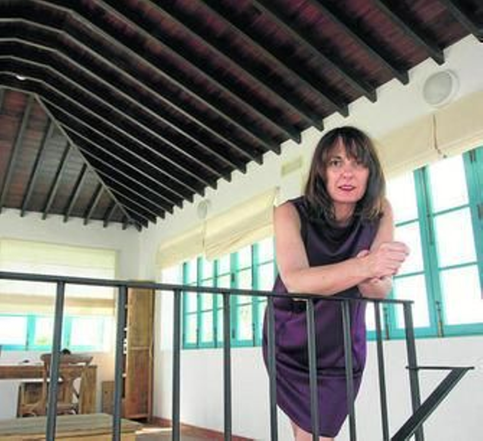 Silvia Grijalba, en el torreón de la Casa de Gerald Brenan.