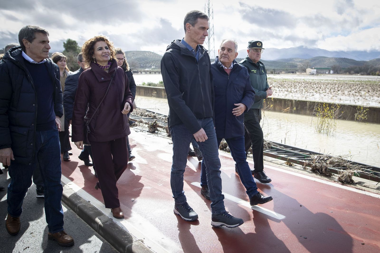 Fotos: Pedro Sánchez visita Huétor Tájar para comprobar los daños de la borrasca Leonardo