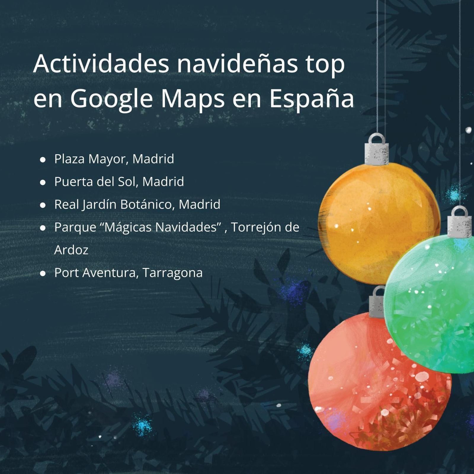 Actividades navideñas top en Google Maps en España Actividades navideñas top en Google Maps en España