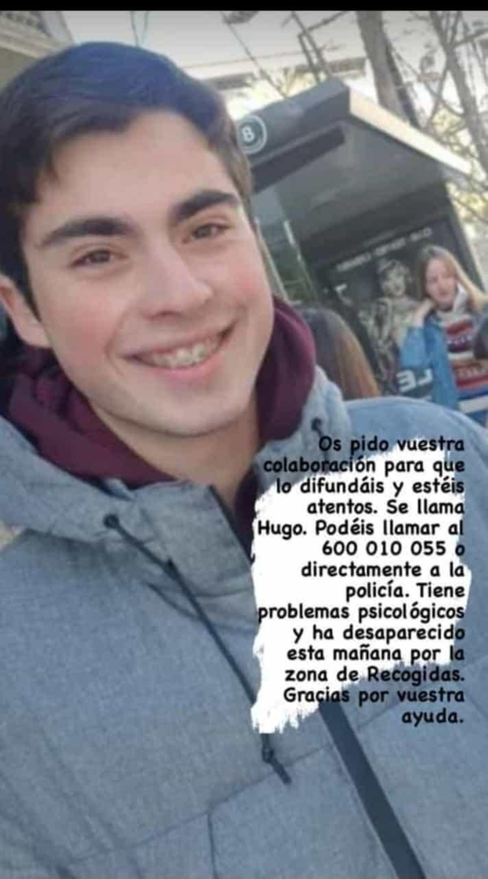 Hugo Pérez, el joven de 19 años desaparecido