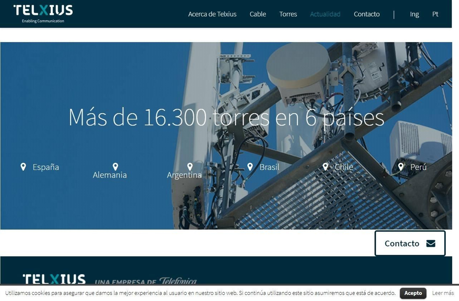 Telxius, compañía global de infraestructuras de telecomunicaciones.