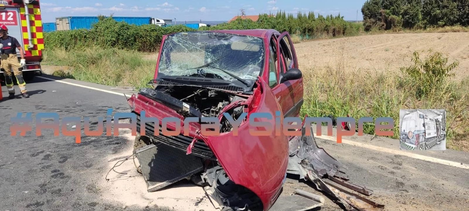 Un terrible accidente de tráfico en Villarrasa deja dos personas heridas