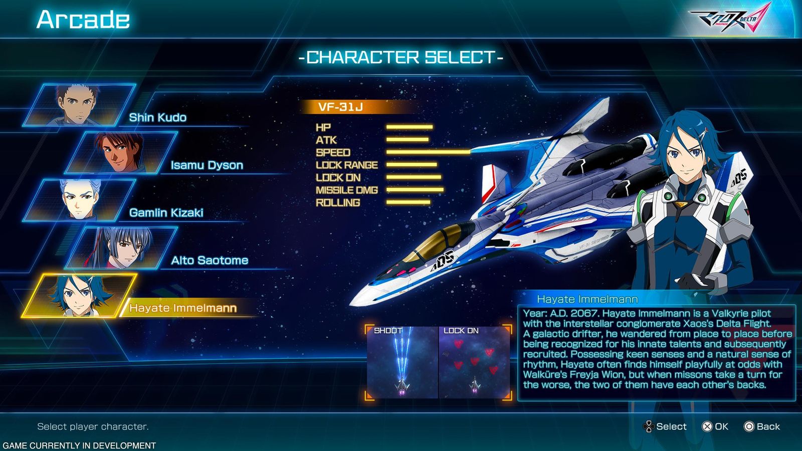 Cada personaje cuenta con una nave con diferentes características.