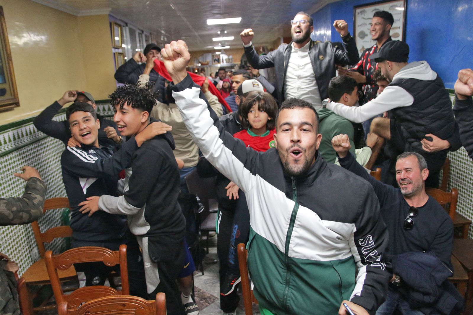 La celebración de la afición marroquí de Almería, en imágenes